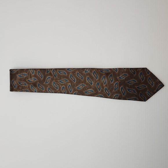 Prange's polyester silk tie brown teal - Picture 2 of 5